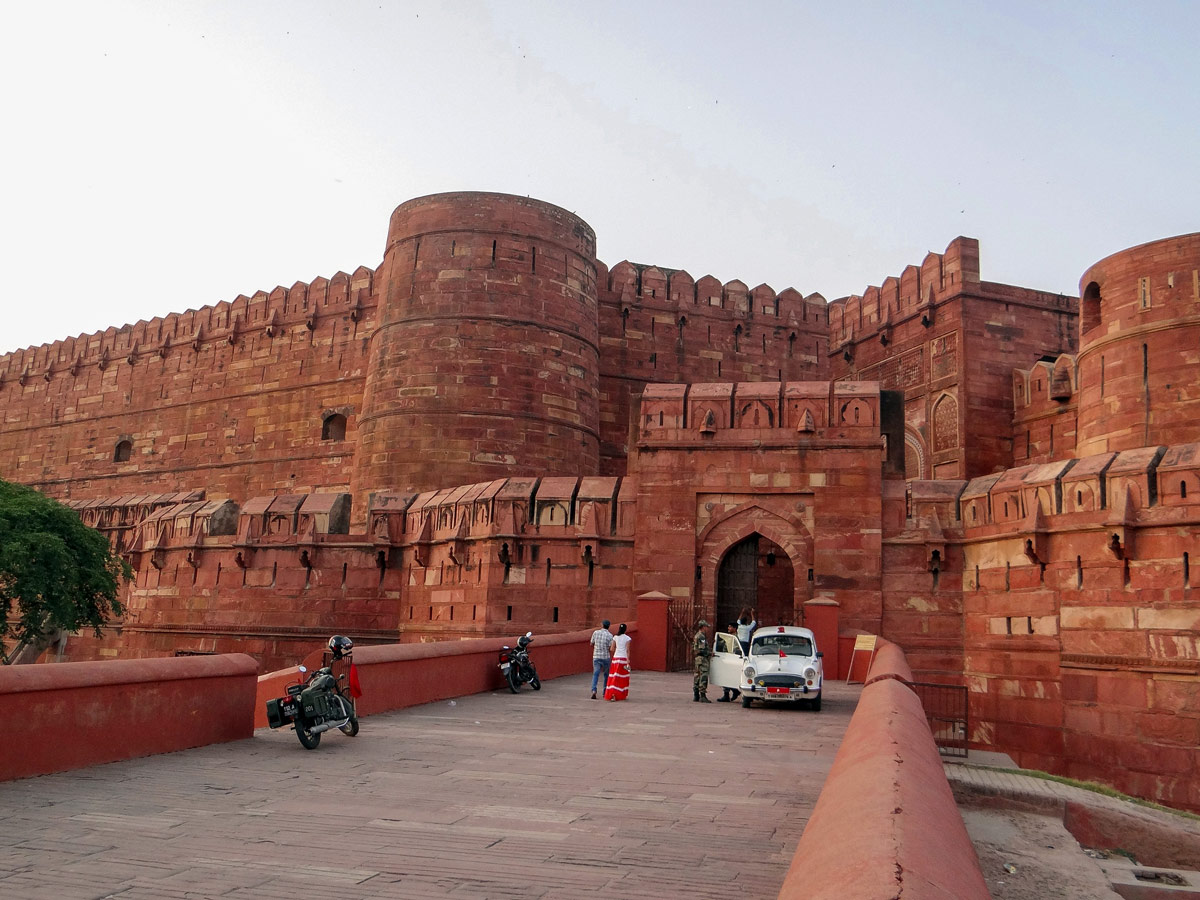 Red fort in agra amar singh gate india uttar pradesh
