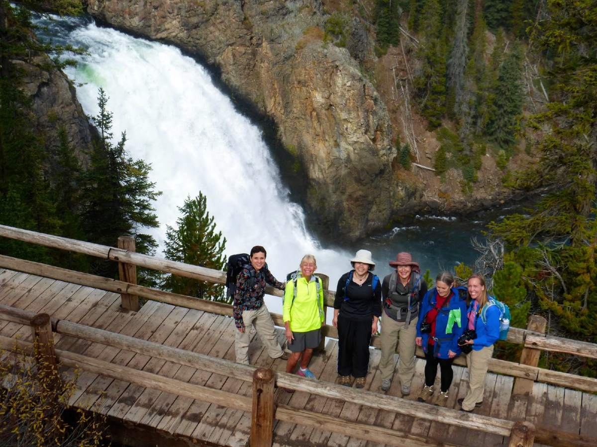 Group of people posing in Yellowstone