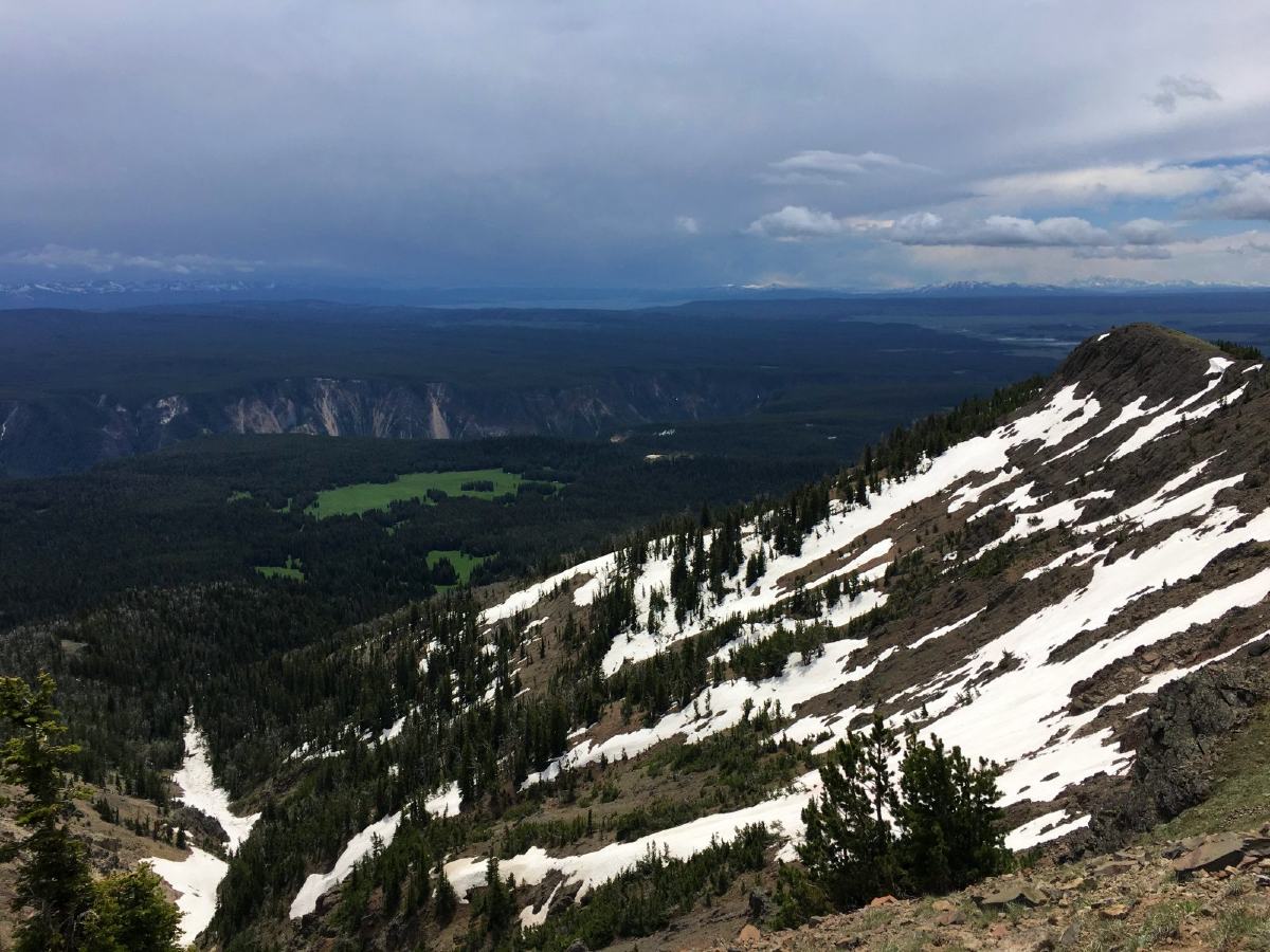 Snowy ridge in Yellowstone National Park