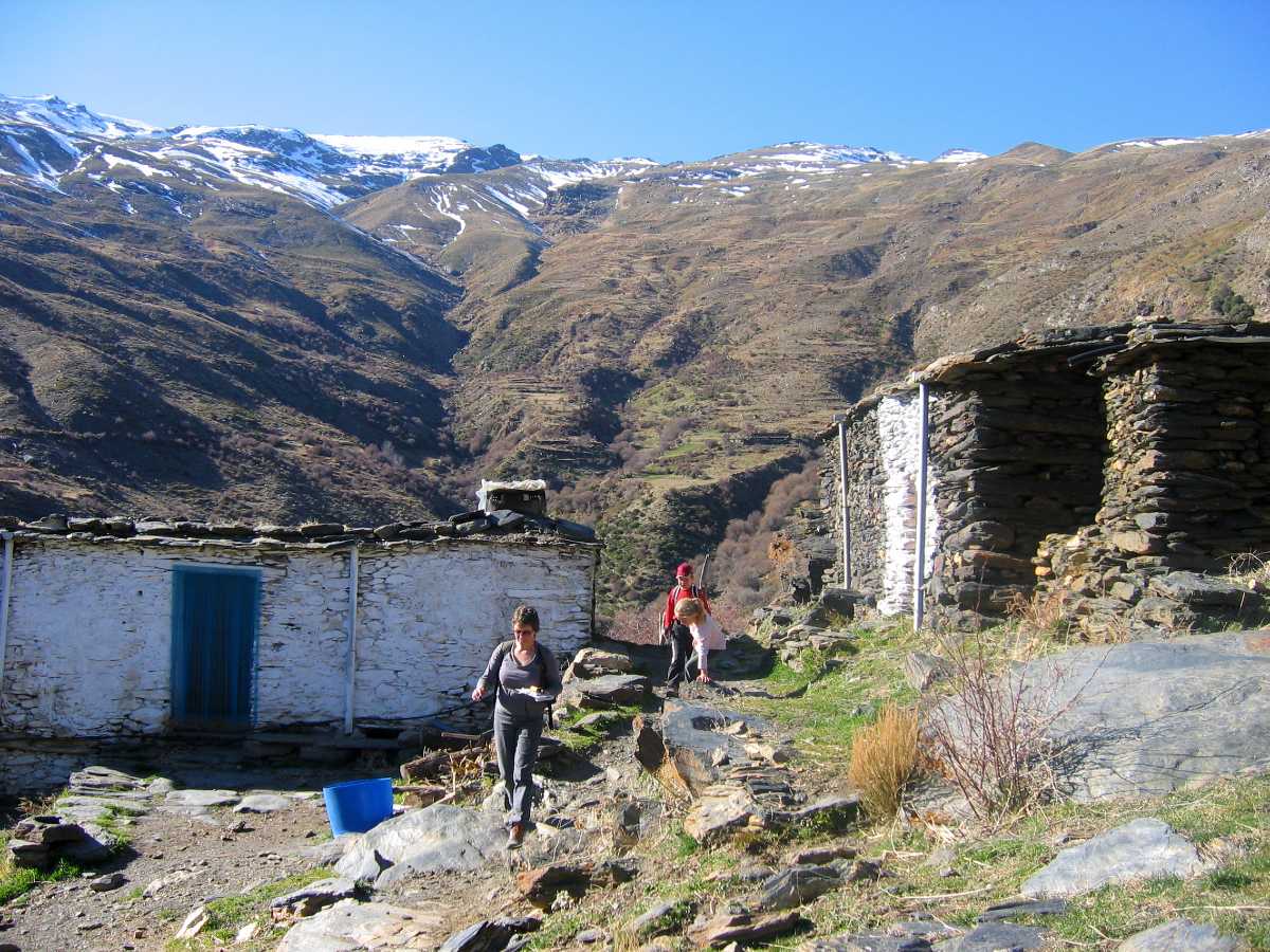 Alpujarras high huts seen on a hiking tour