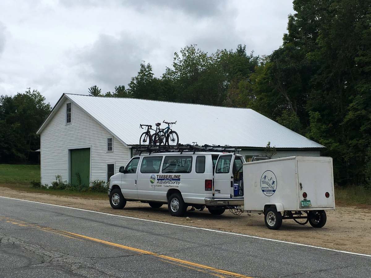 Rest stop along the biking route in Adirondack Mountains