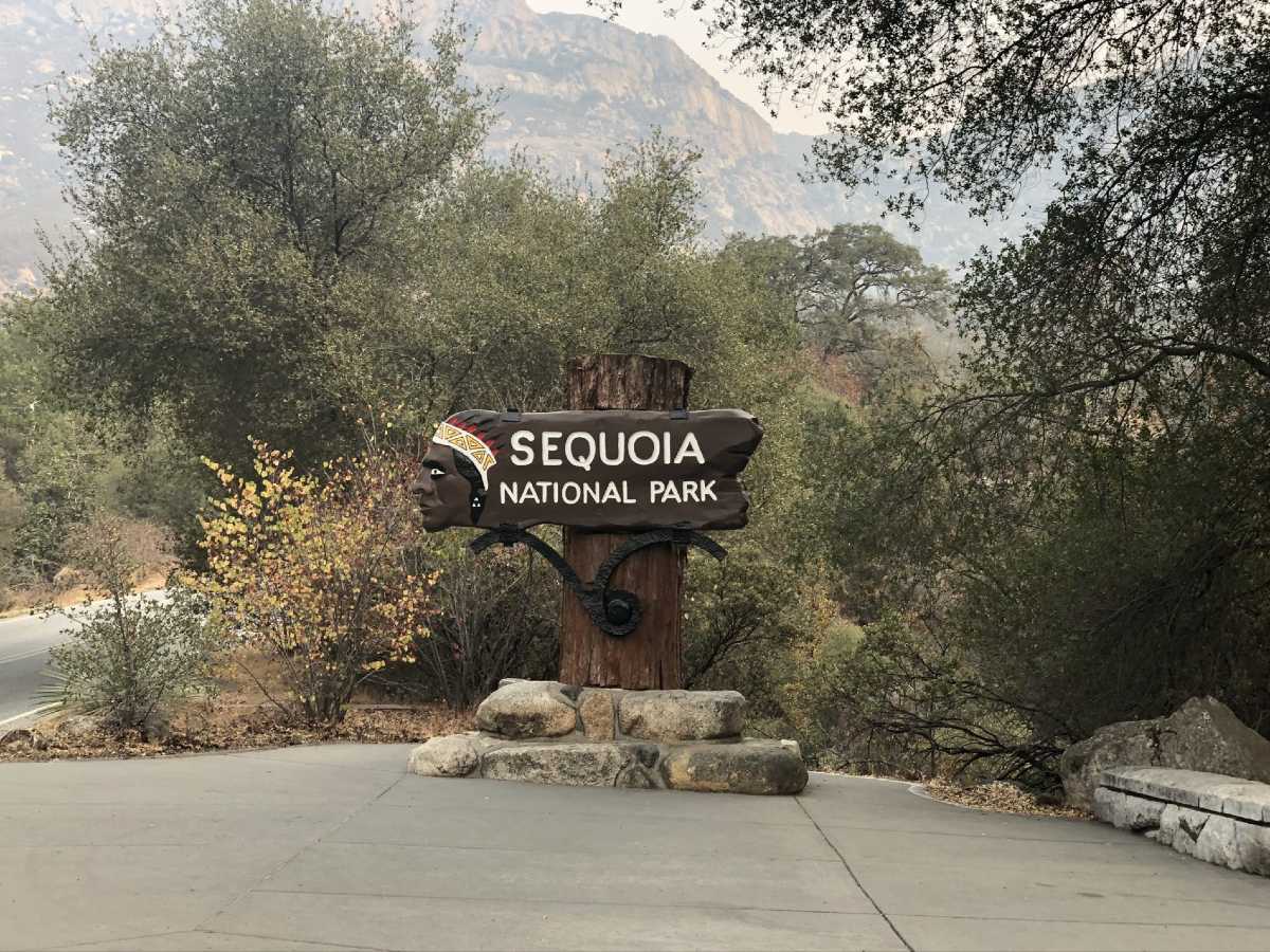 Sign in Sequoia National Park