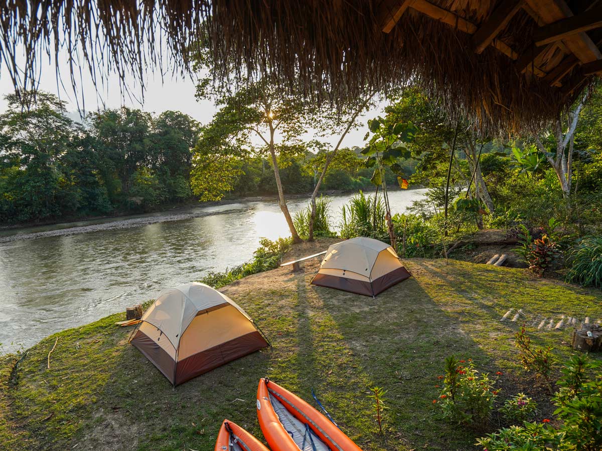 Peru Galapagos Amazon family kayaking tour riverside beach camping