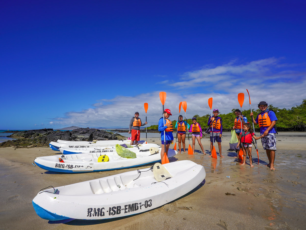 Family kayaking expedition