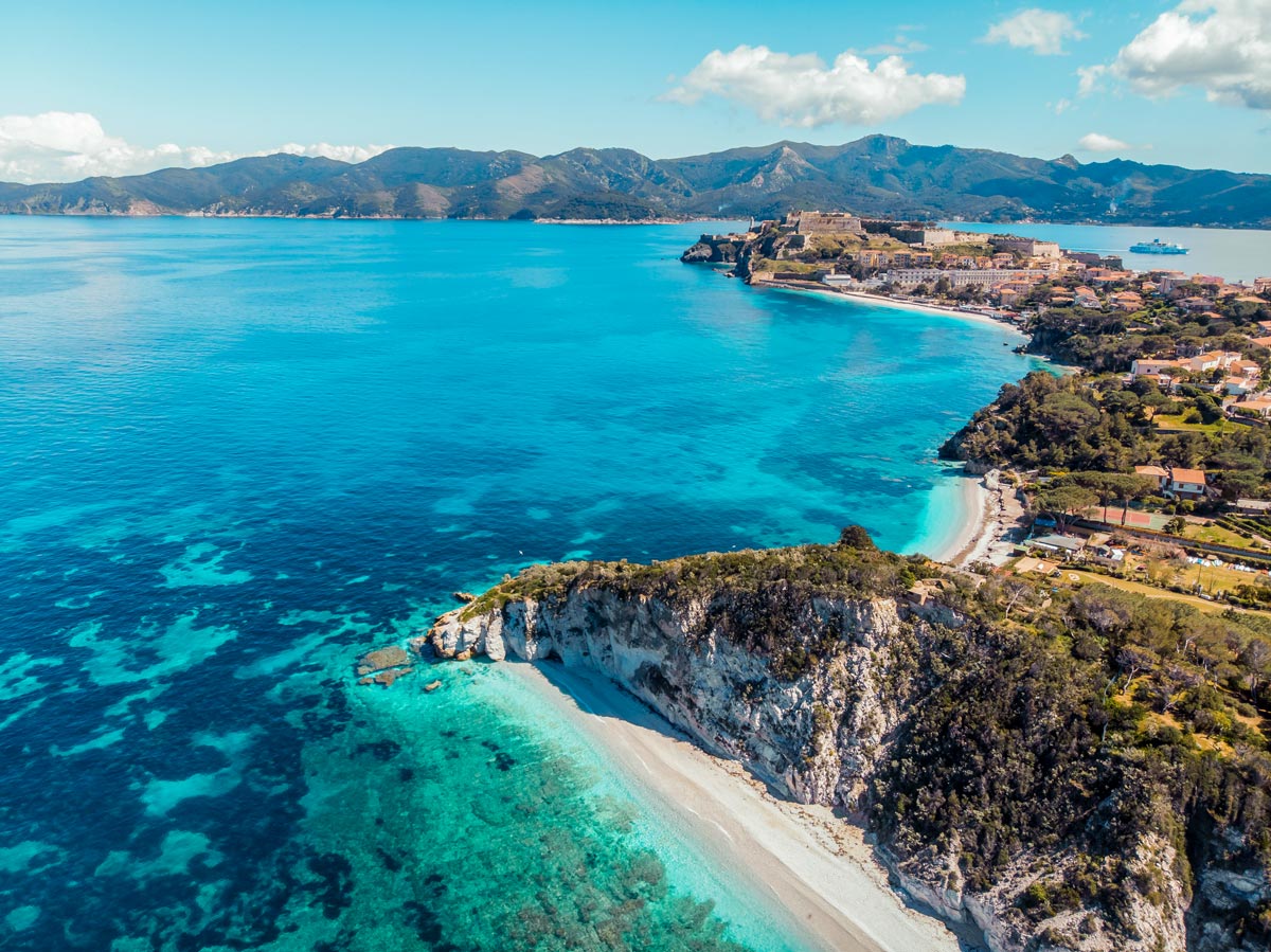 Mediterranean sea coastal views exploring Elba Island Italy