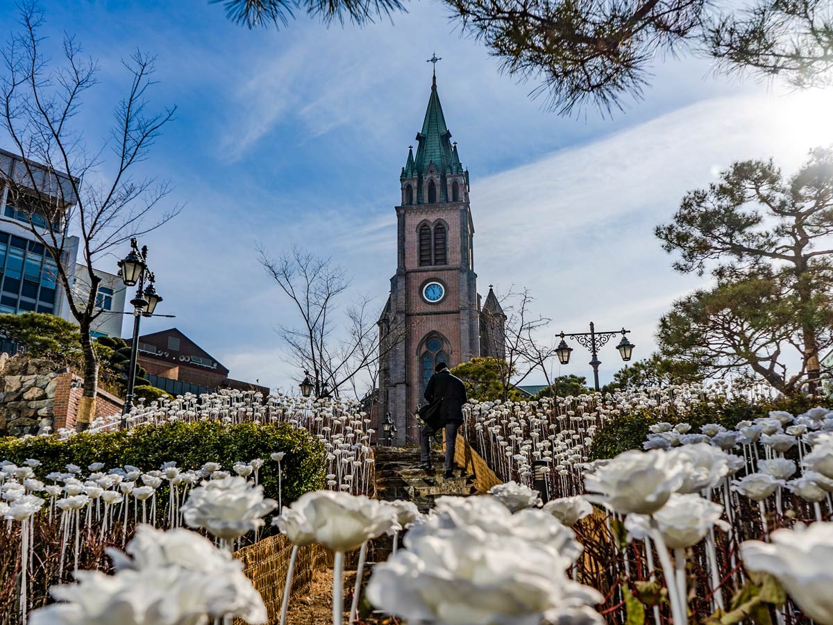 Myeongdong cathedral Seoul South Korea Catholic Pilgrim adventure tour