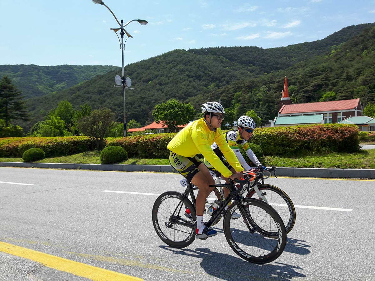 Biking along rivers adventure bike tour South Korea