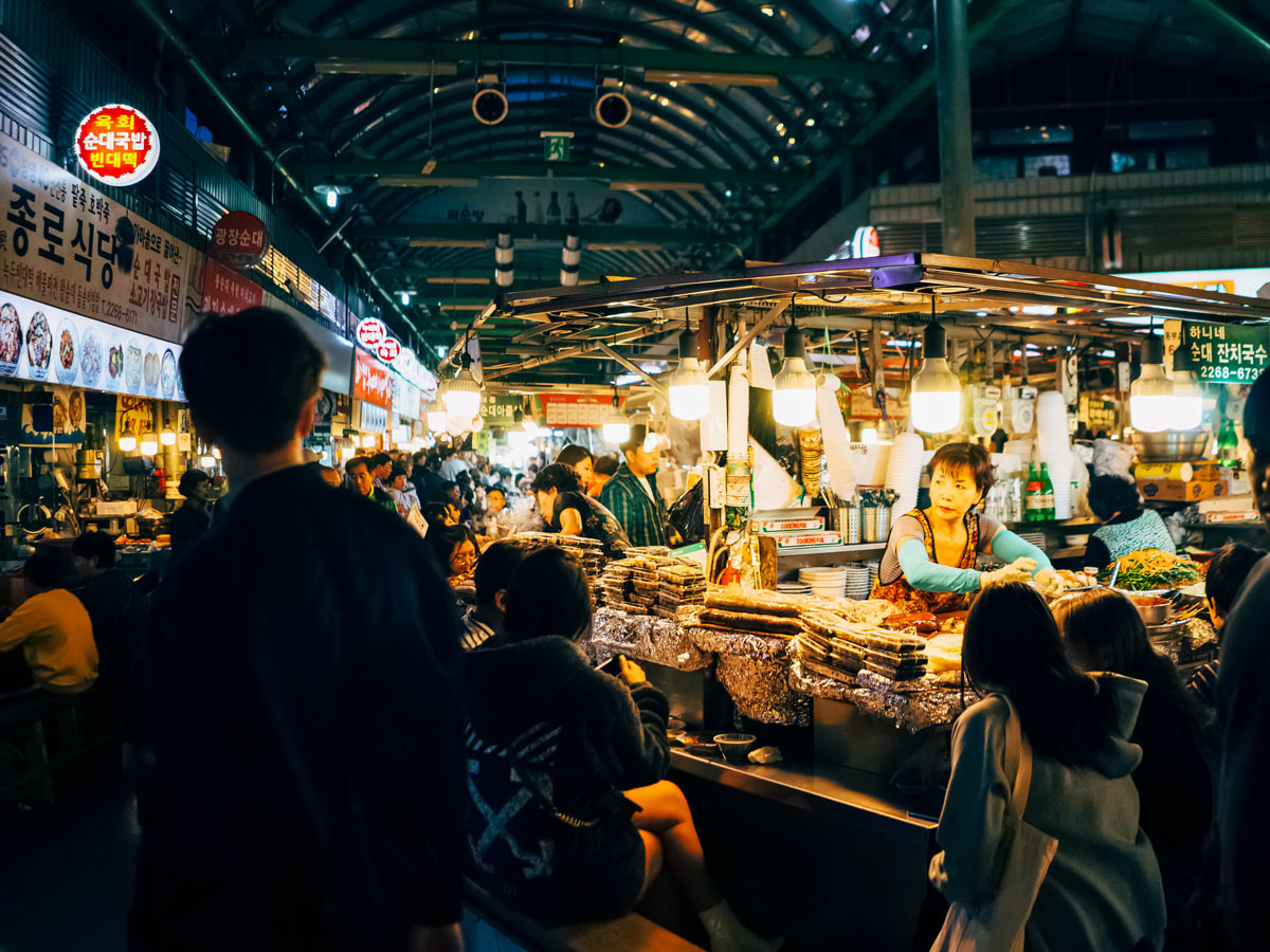 Gwangjang market Jongno gu Seoul South Korea adventure trekking tour asia