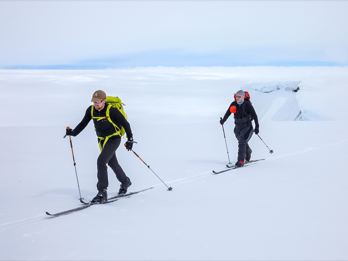 Nordic cross country ski touring Vatnajokull ski trekking adventure tour Iceland