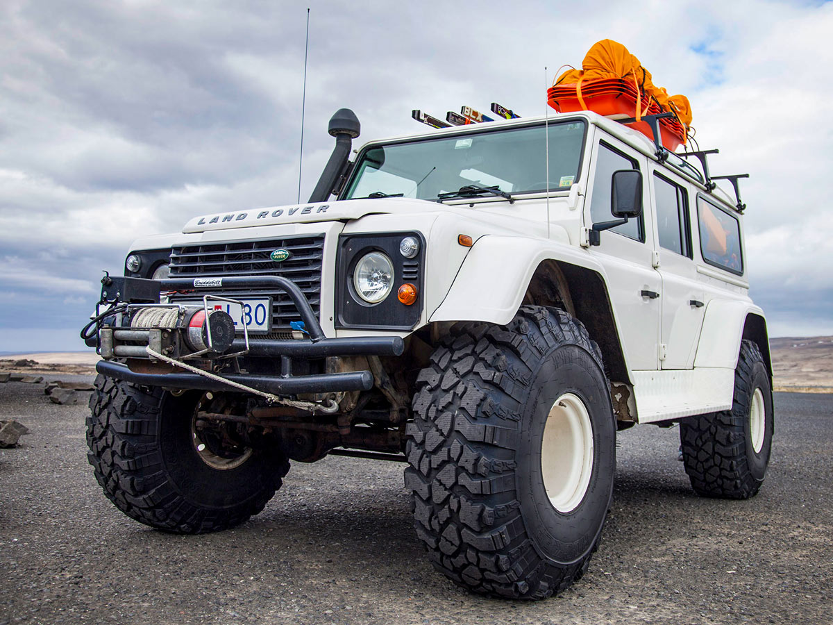 All terrain vehicle transport Vatnajokull ski trekking adventure tour Iceland