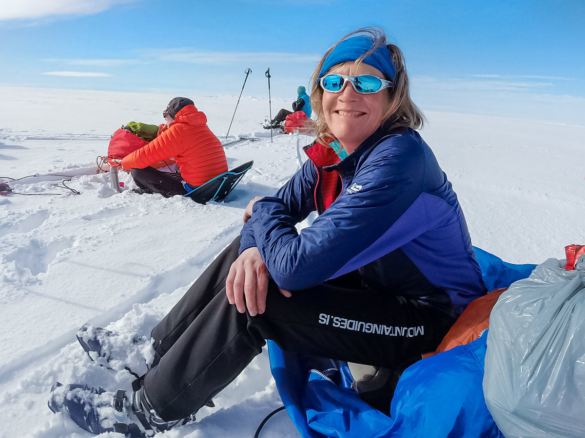 Icelandic winter sun Vatnajokull ski trekking adventure tour Iceland