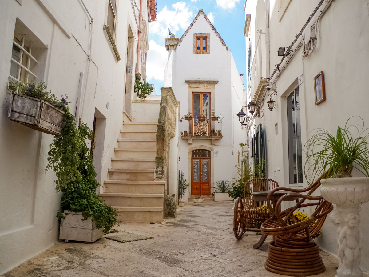 Locorotondo Italian old town stucco houses