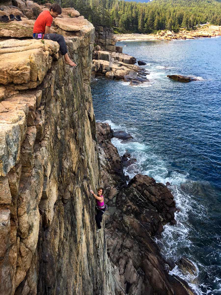 Outdoor rock climbing Acadia National Park Maine adventure tour