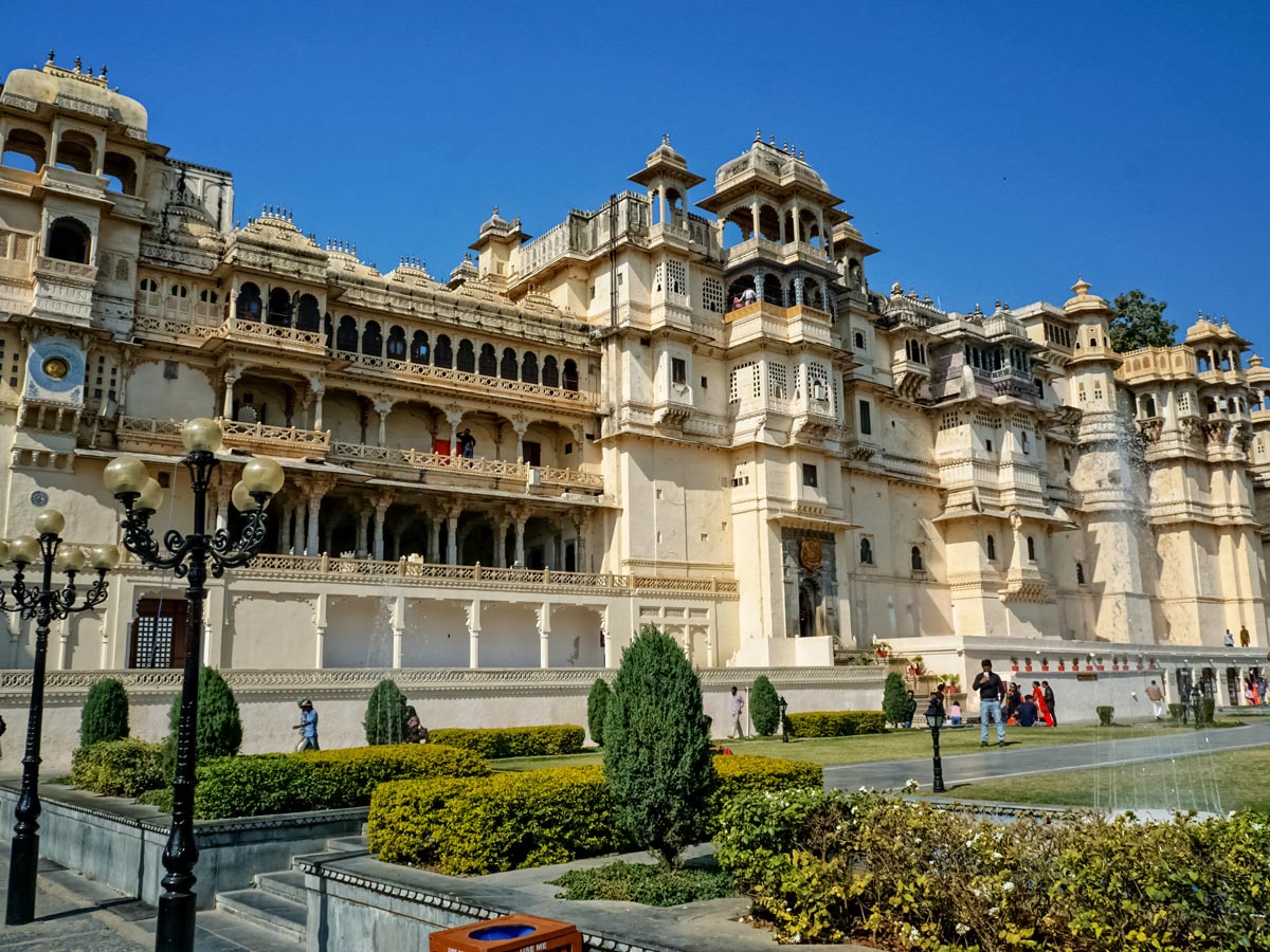 Udaipur city palace beautiful traditional arcitecture bike tour India