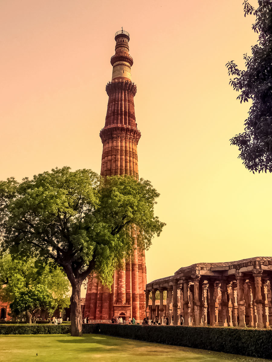Qutb Minar Islamic monument tower cycling tour Rajasthan biking India