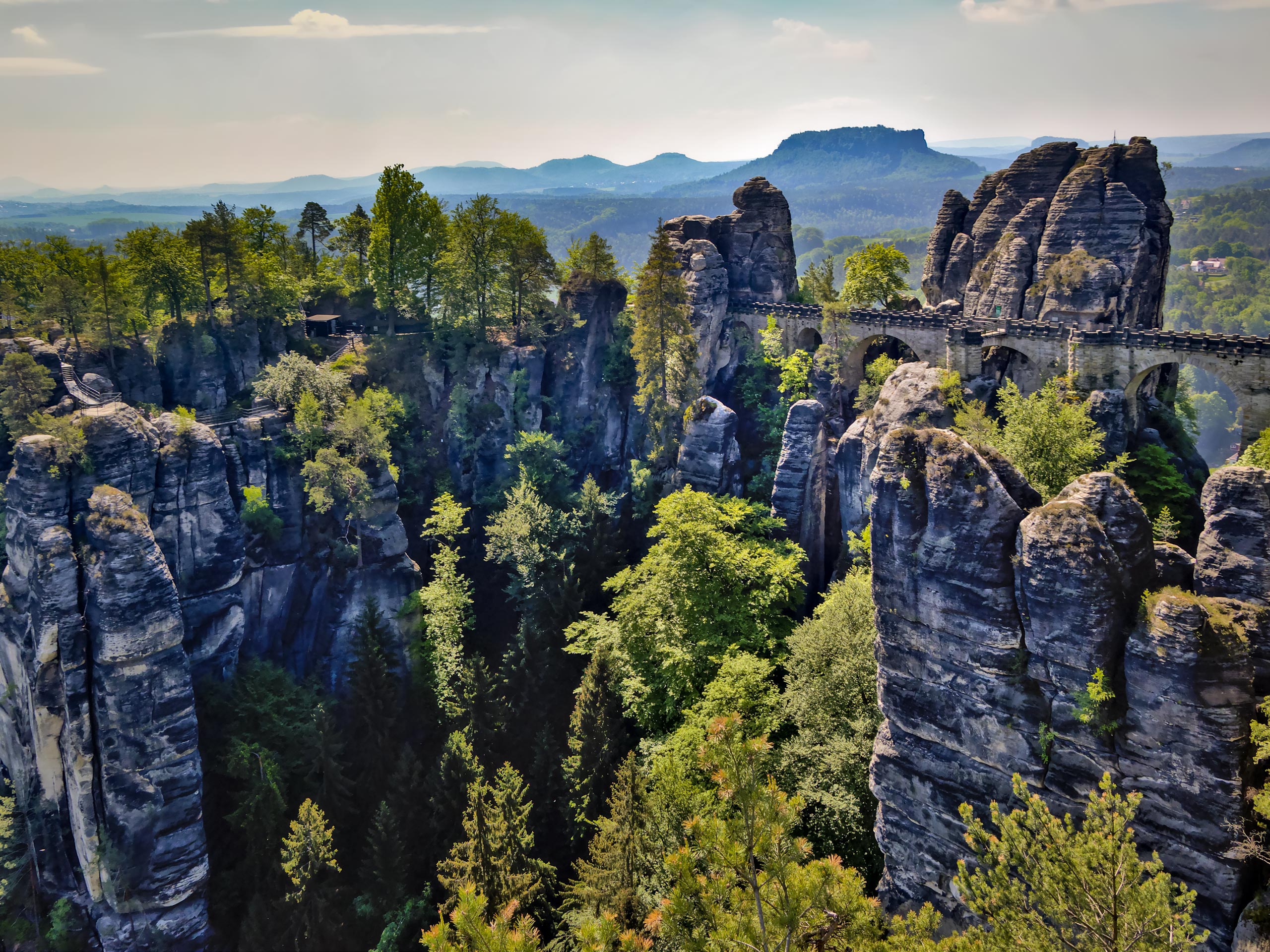 Bastei bridge Elbe Sandstone Mountains Malerweg Trail Germany