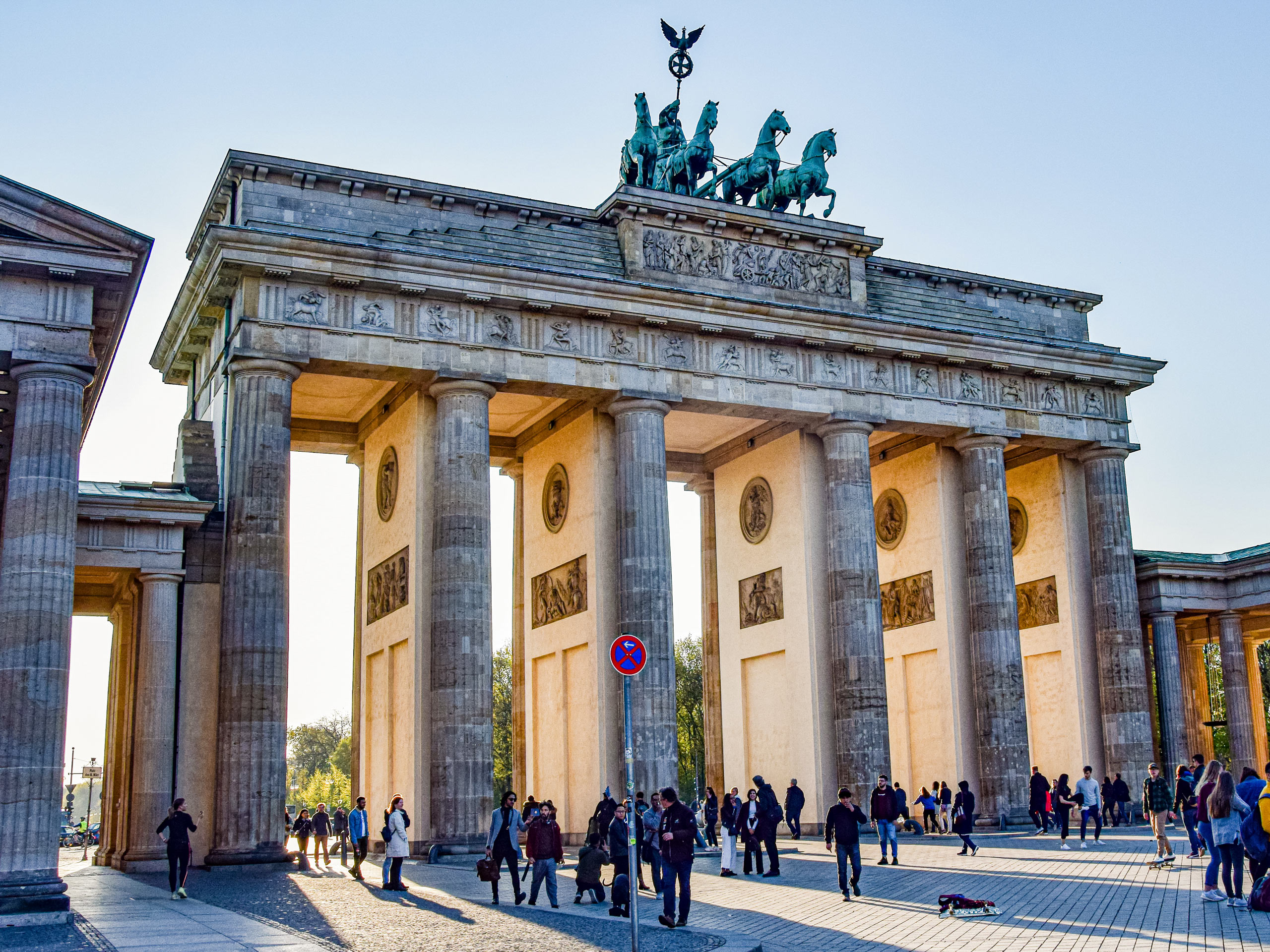 Brand front of the brandenburg gate Berlin Germany