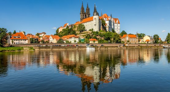 Albrechtsburg castle by the water in Meissen