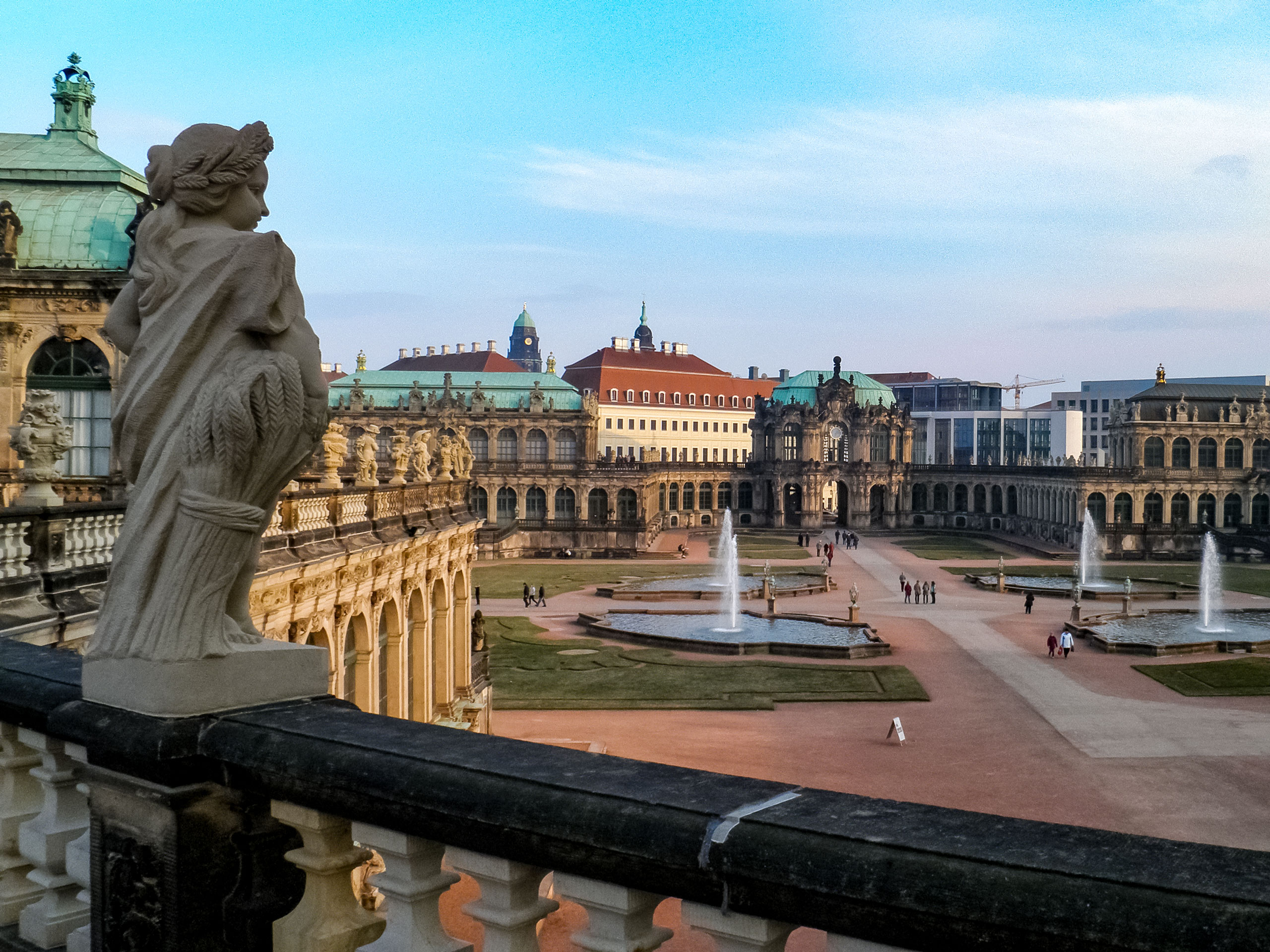 Statues and fountains Zwinger palace in Dresden