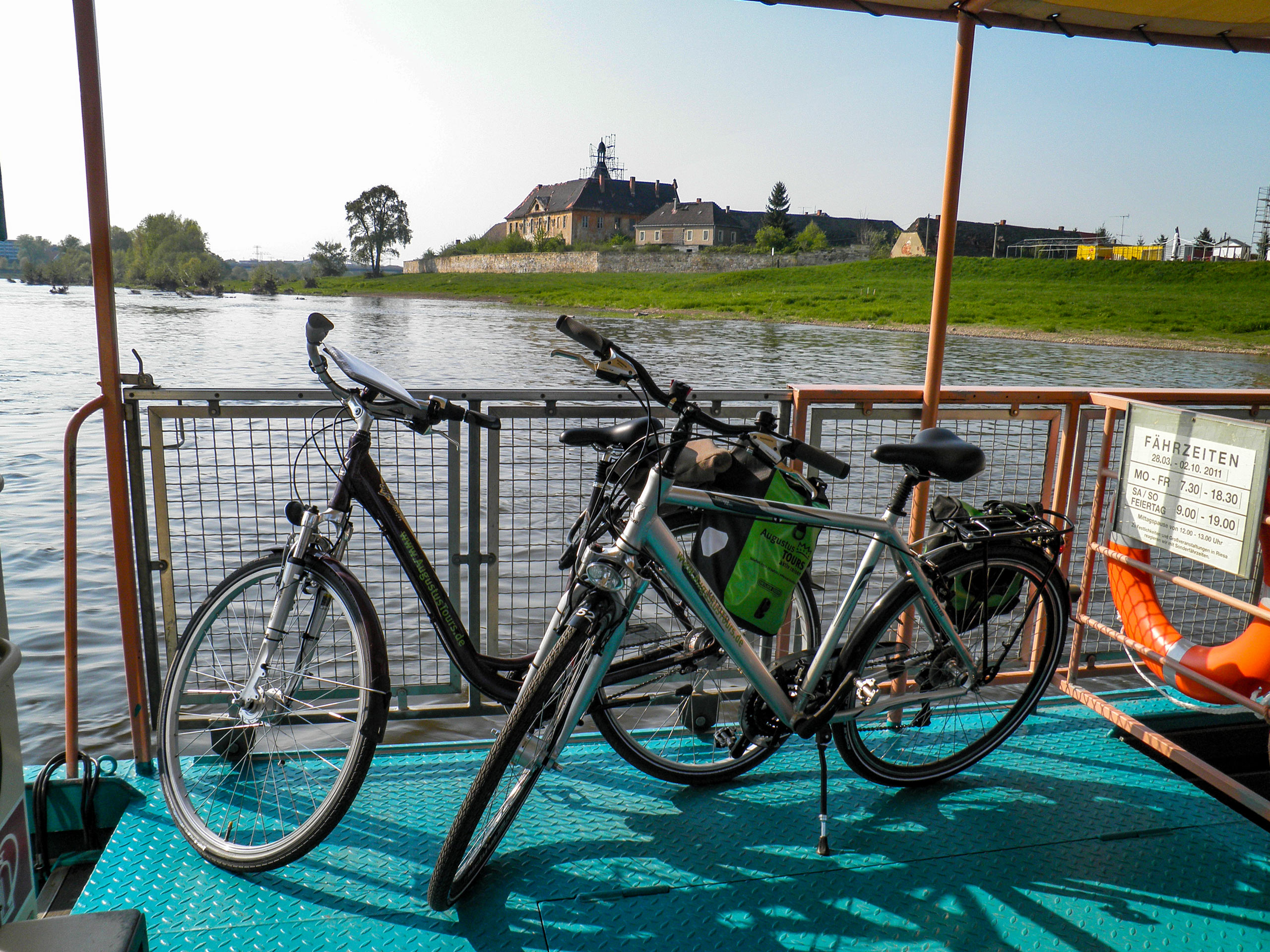 Riesa ferry on the Elbe Cycle Path