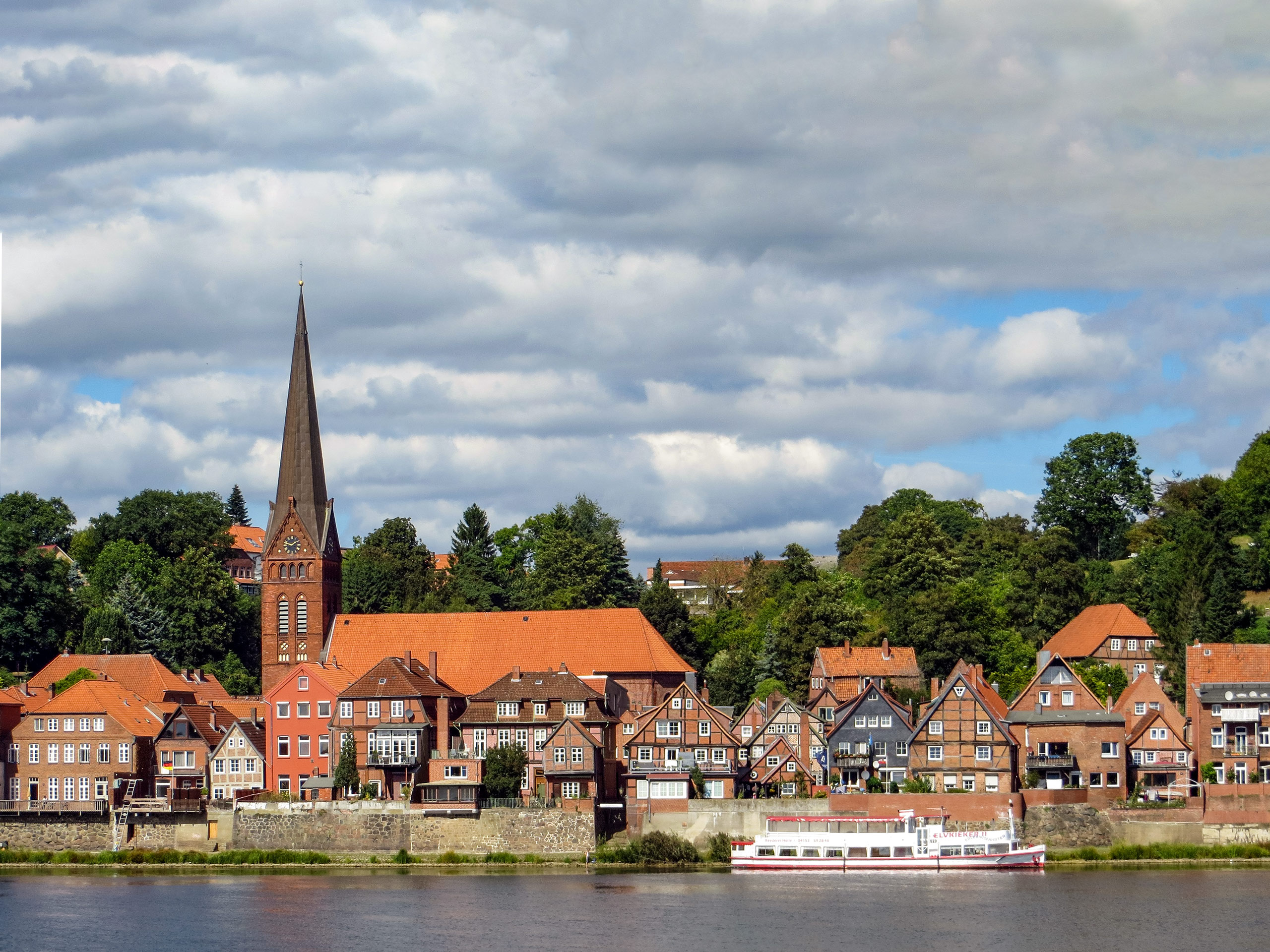 Lauenburg old shipping town historic buildings by the river