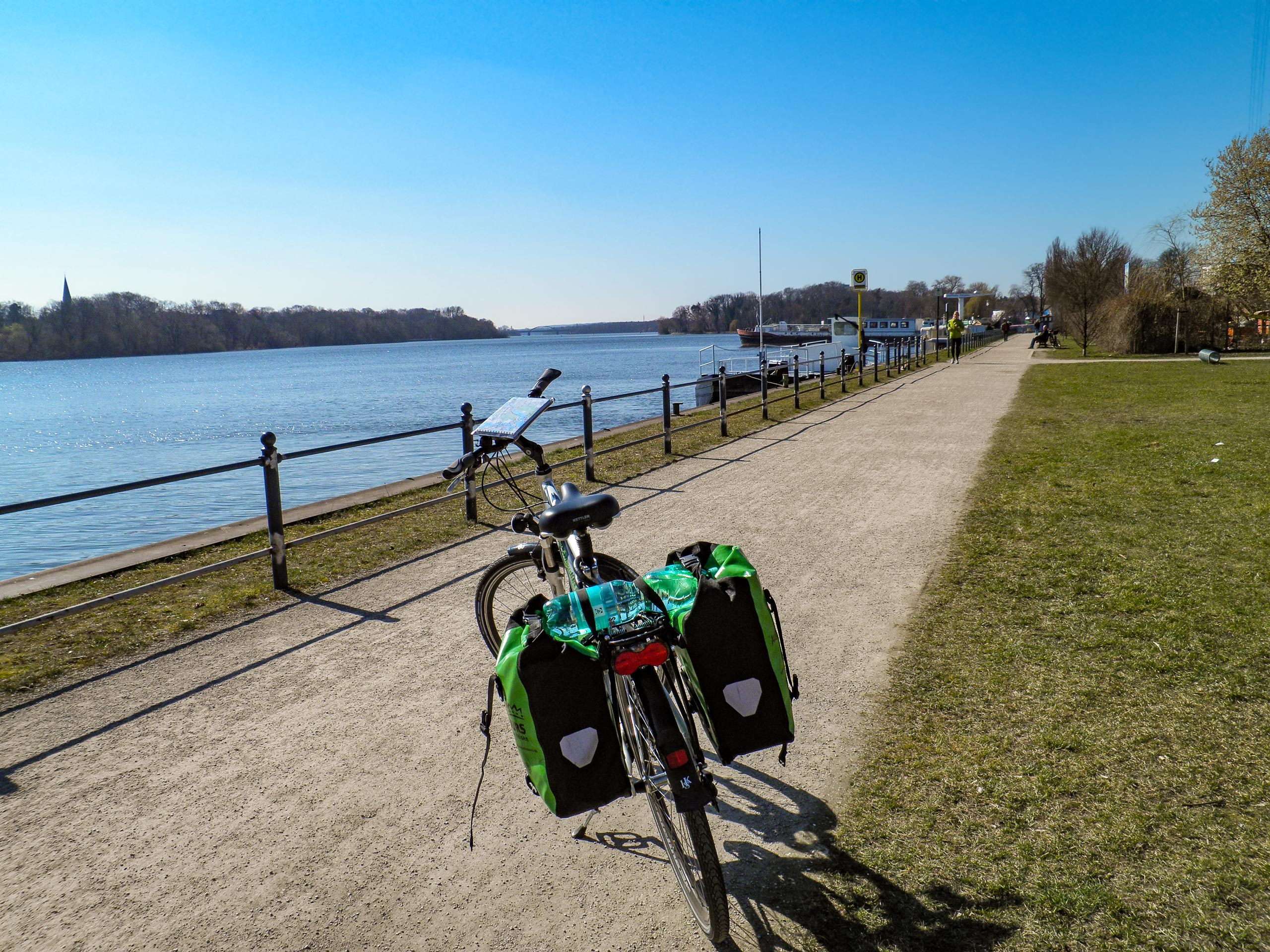 Bike on bike path Havelberg Shore near Potsdam