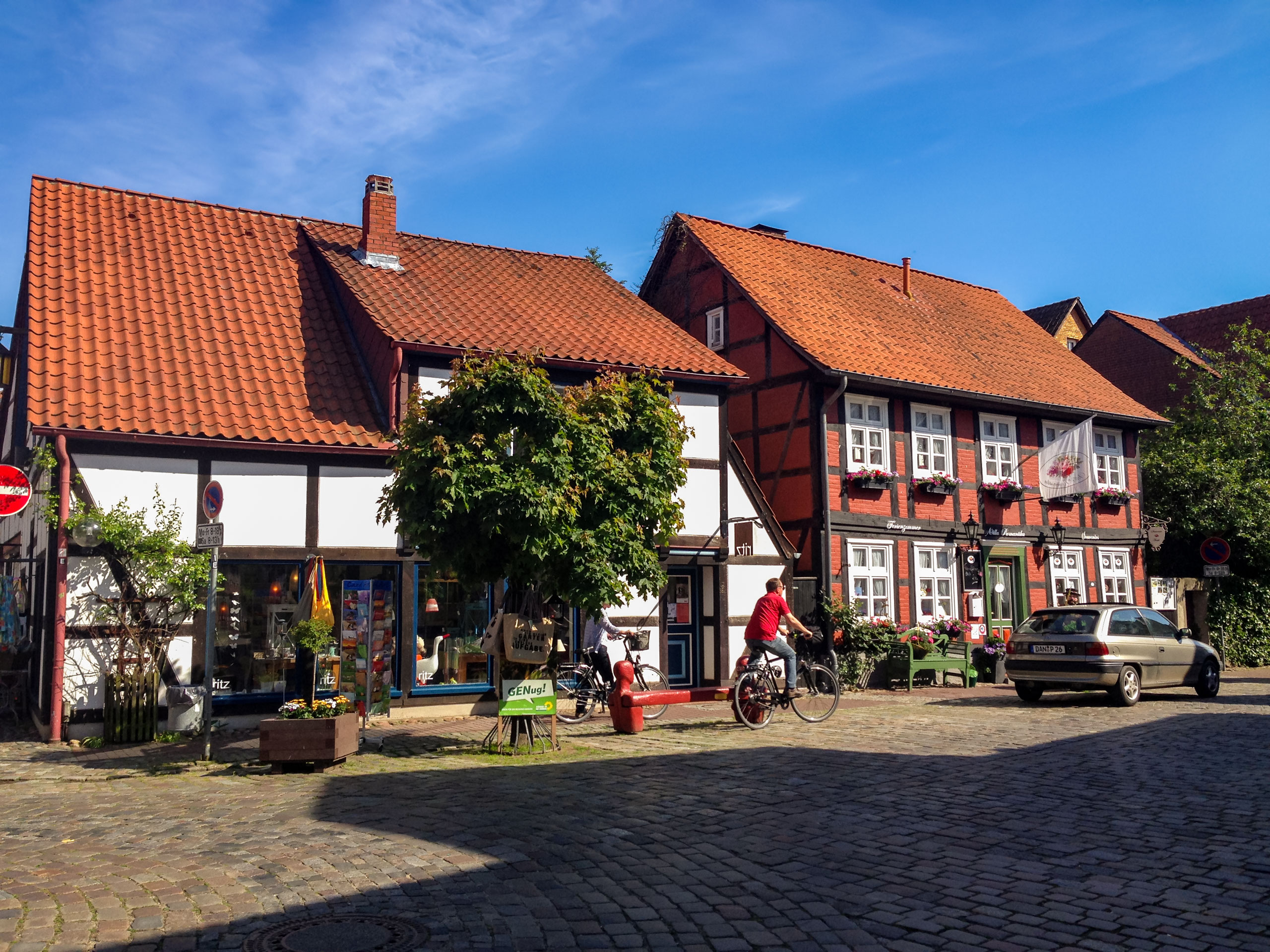 City of Hitzacker on Elbe river cycle path