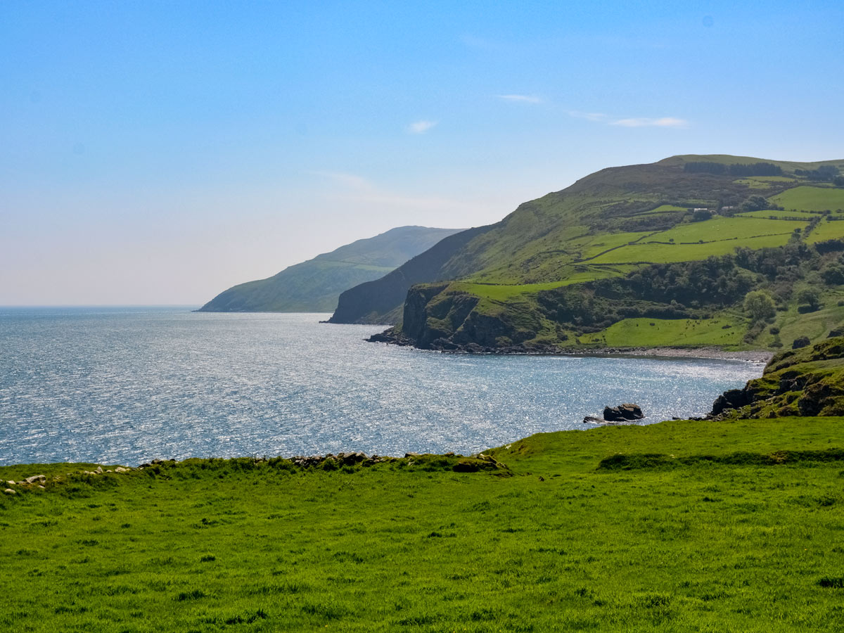 Cushendall bay and green coastline Ireland