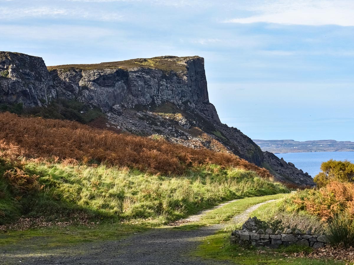 Fair Head cliffs along the coast of Ireland