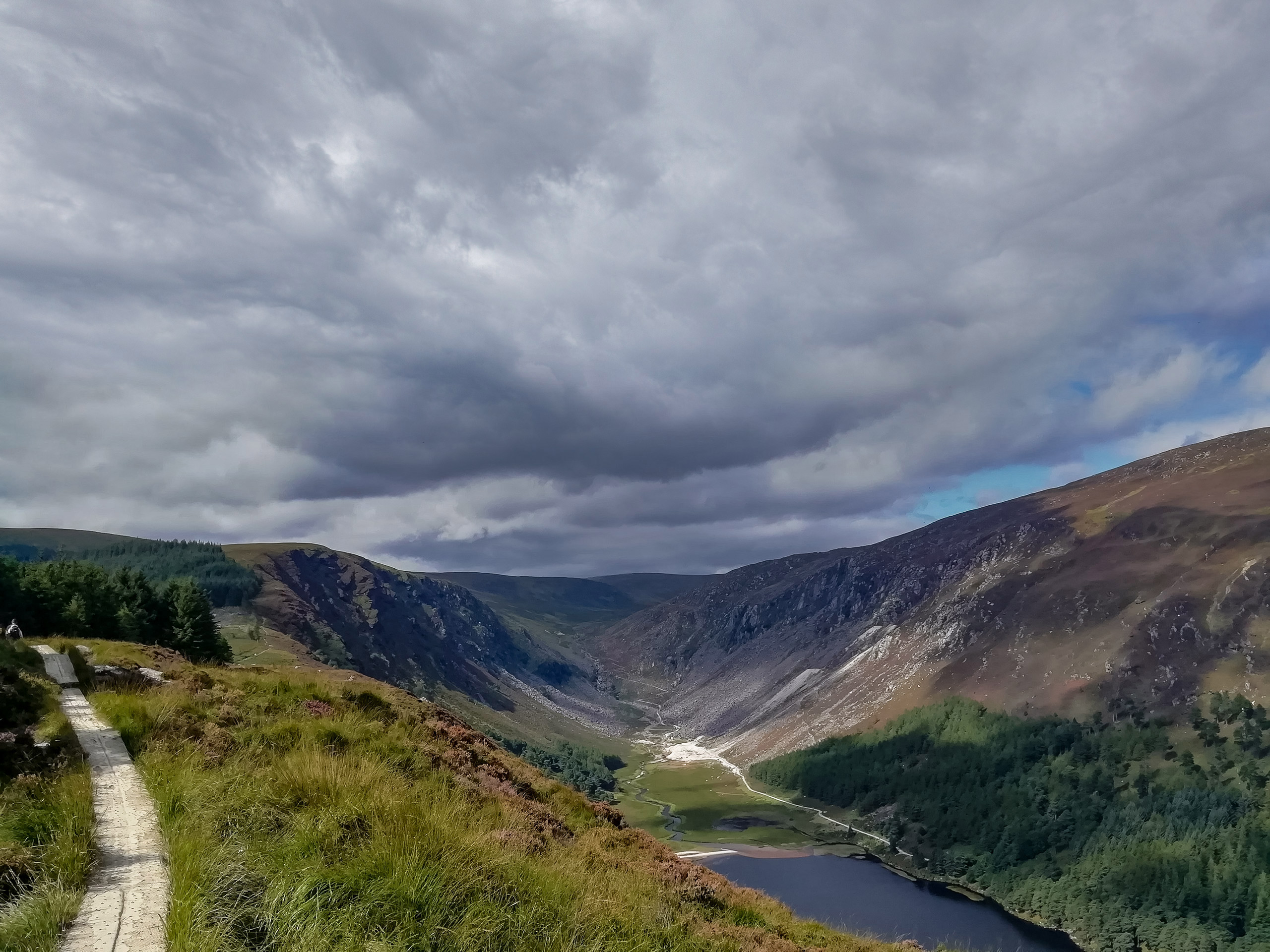 Hiking walking Wicklow Way valley mountain path Ireland