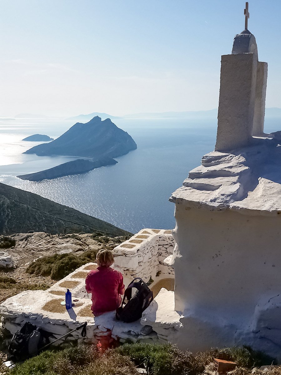 Beautiful Mediterranean sea view islands hiking walking Amorgos Greece