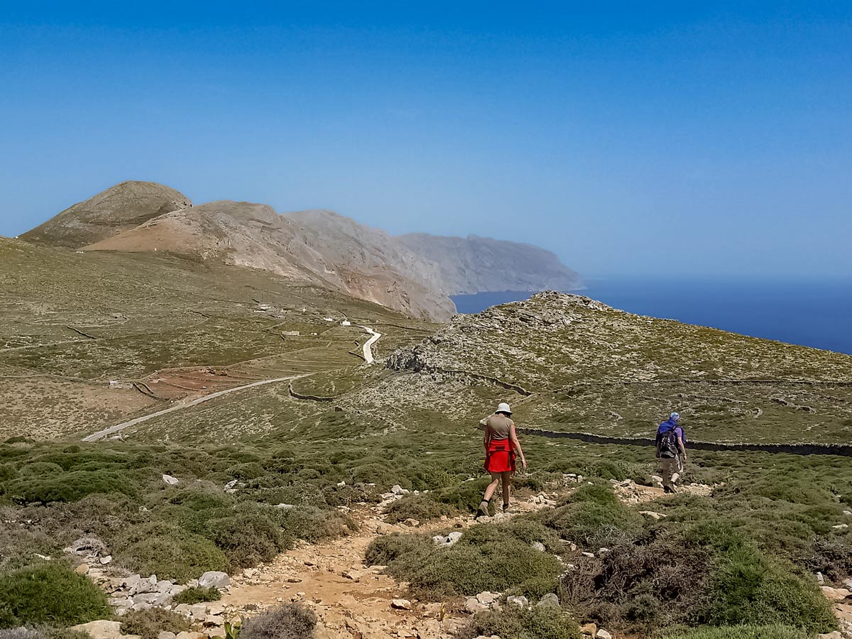 Hiking walking Amorgos Greece island mountains hills