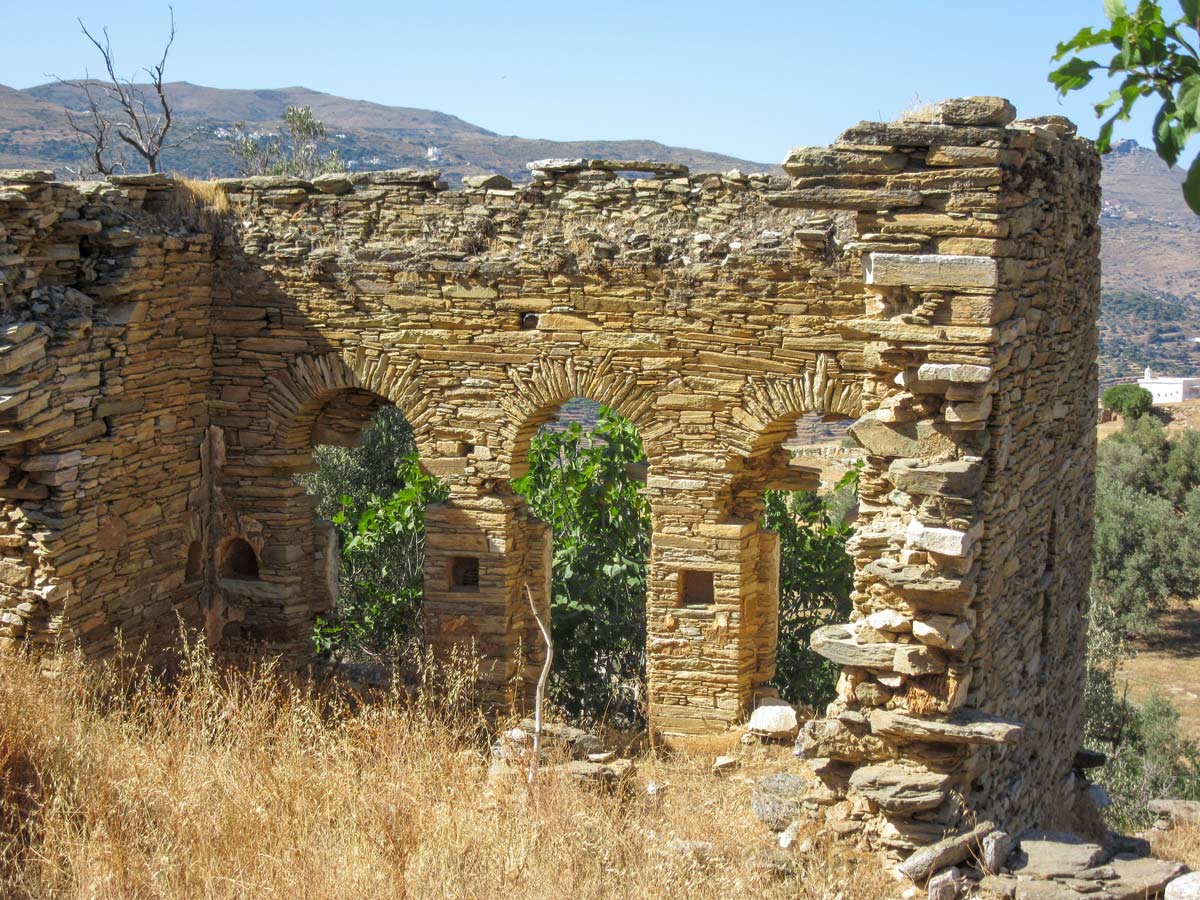 Andros Korthi deteriorated house andros tinos wlaking exploring Greece