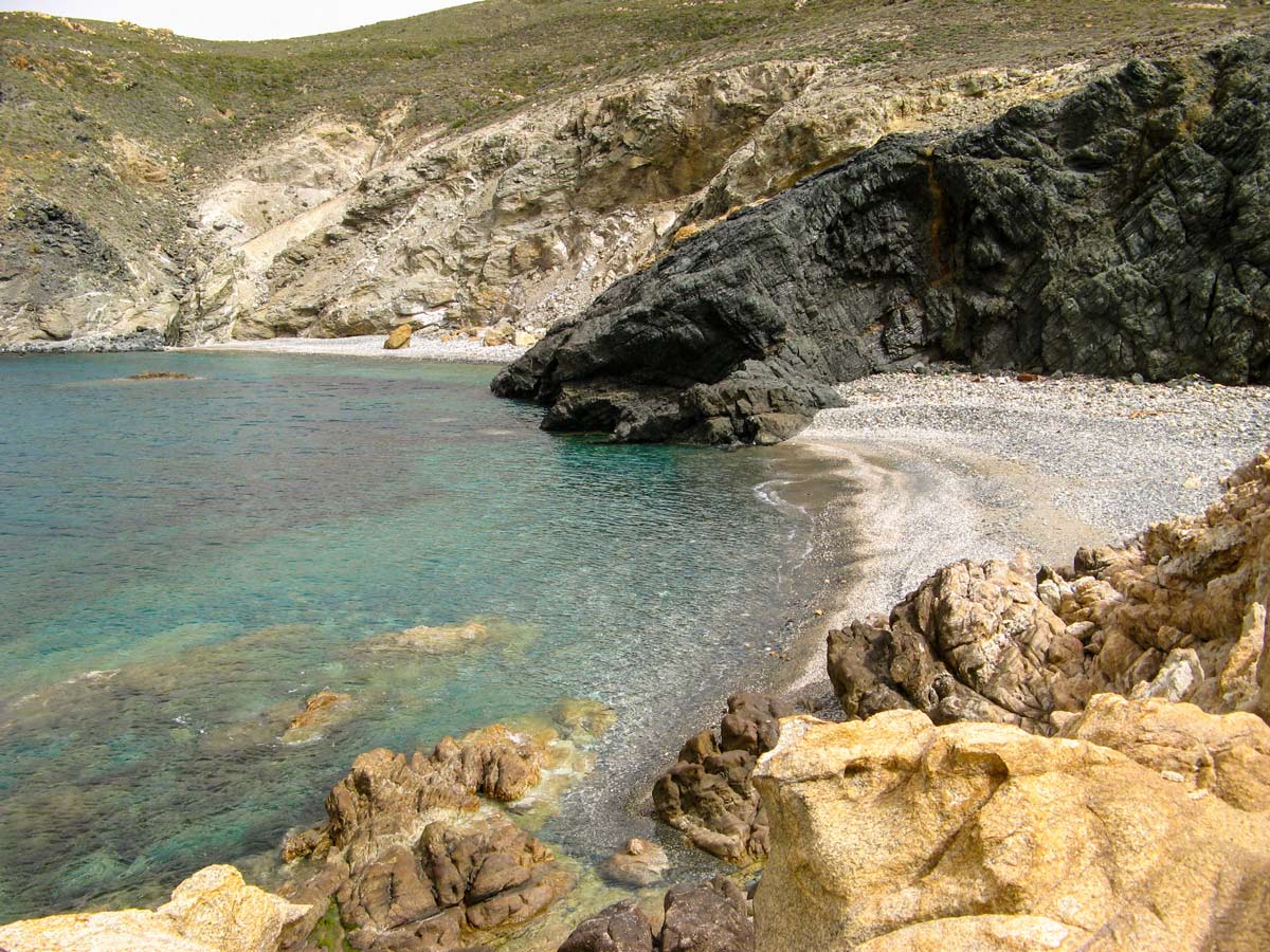 Tinos Falatados Livada cove rocky beach andros tinos walking exploring Greece