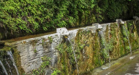 Lion springs in Menites hiking Andros trail exploring Greece