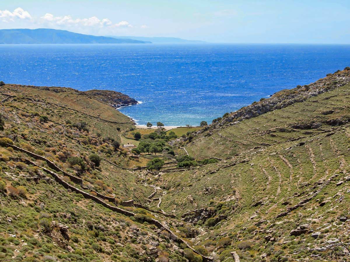 Hiking above Mediterranean sea exploring Athens Kea Greece adventure tour