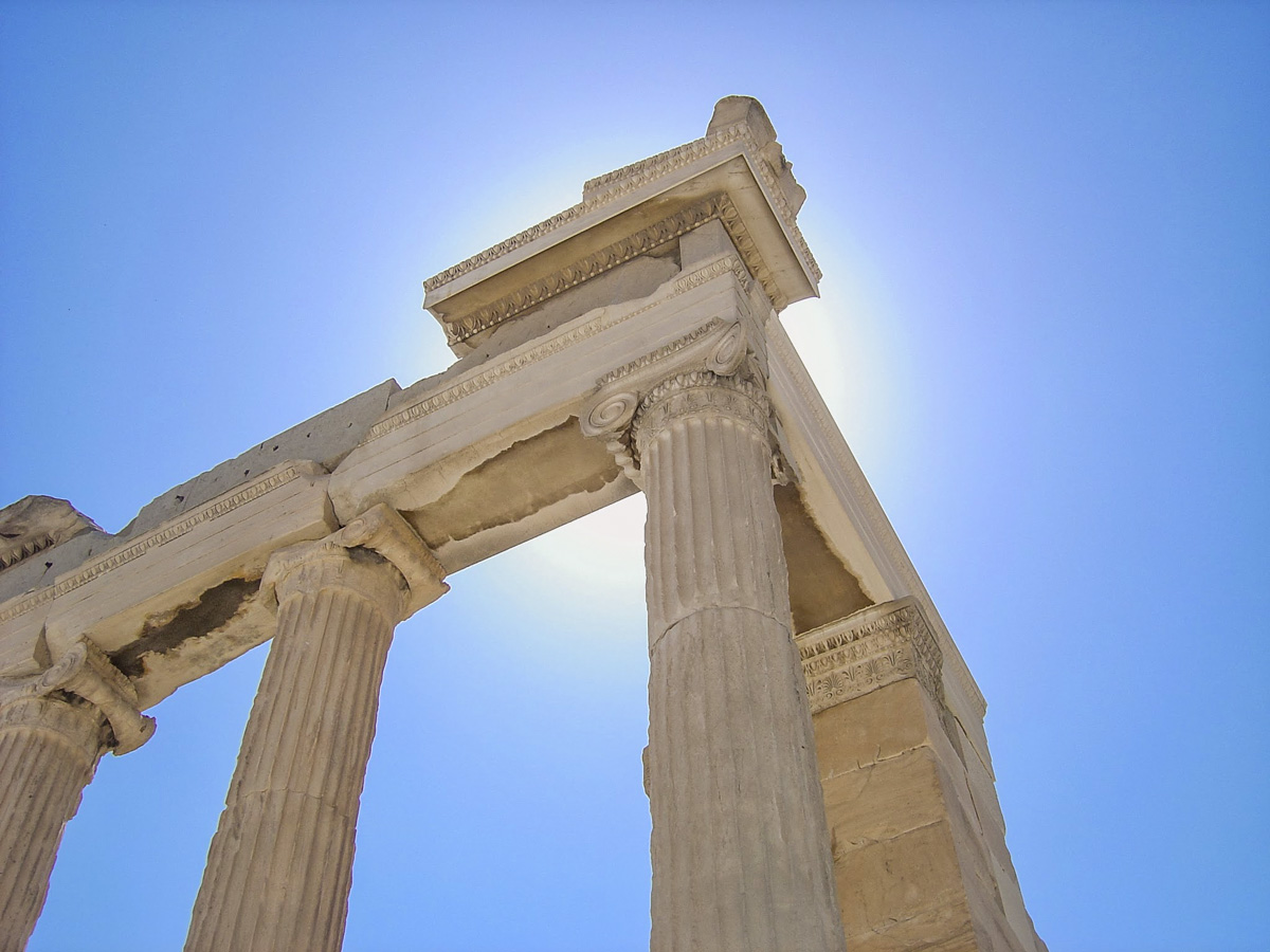 Ancient columns arcitecture exploring Athens Kea Greece adventure tour