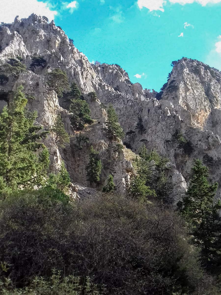 High cliffs in the gorge Crete Greece coastline adventure tour