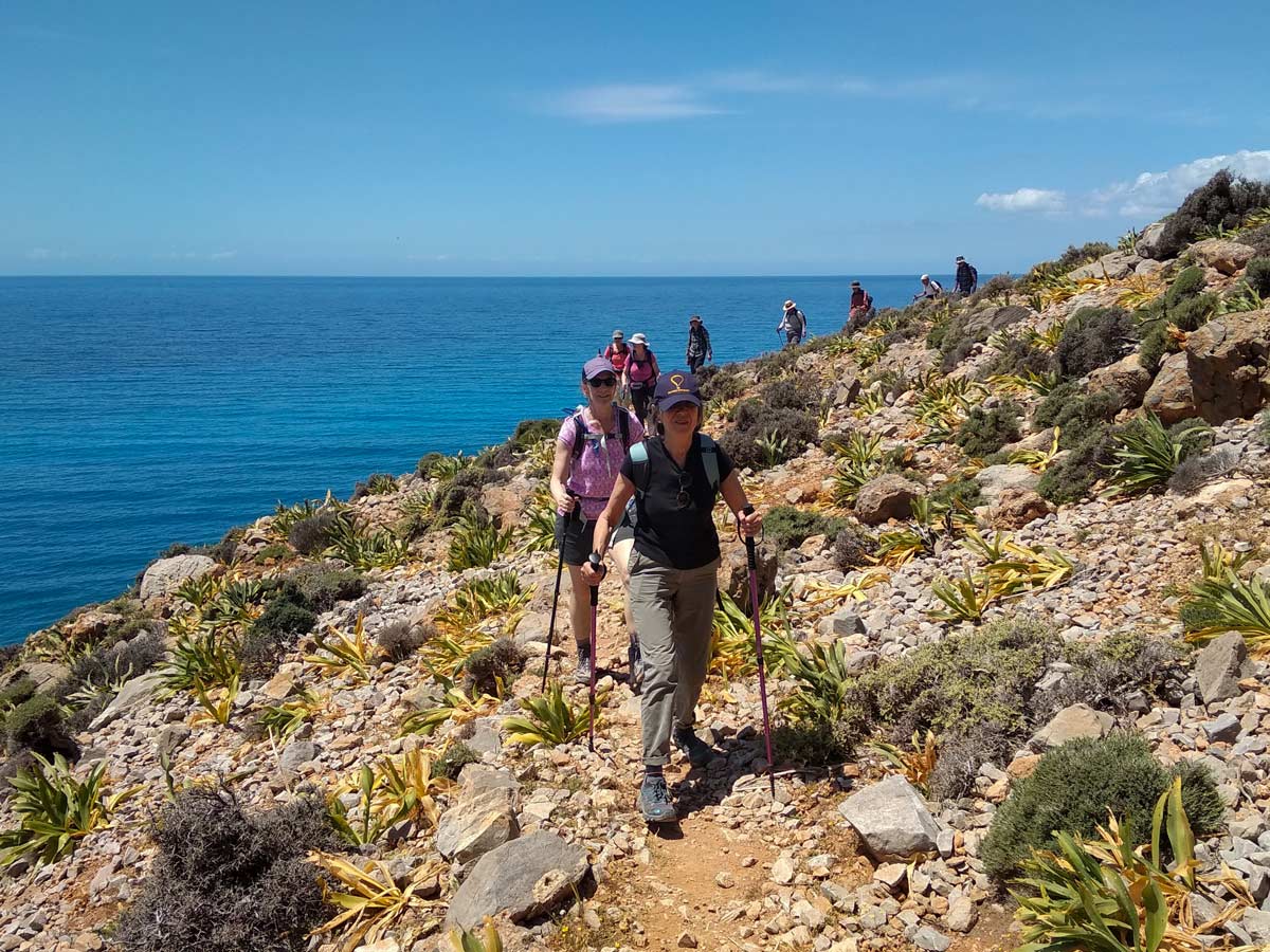 Walking along greek coast Crete Greece west adventure walking tour