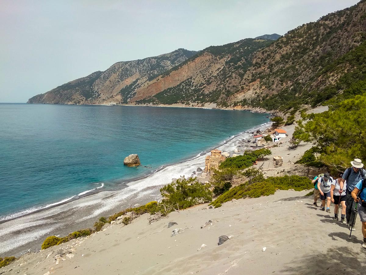 Beautiful hiking walking mediterranean beaches Crete Greece west adventure walking tour