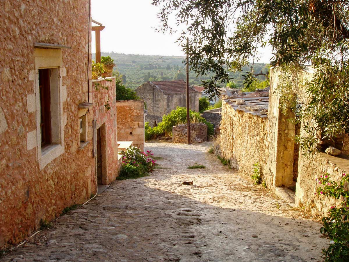 Old streets of Vamos Crete Greece west adventure walking tour