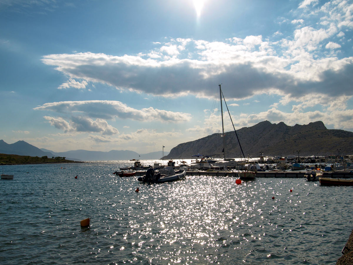 sunset harbour sailboats mediterranean sea Cycling tour Athens Poros Egina
