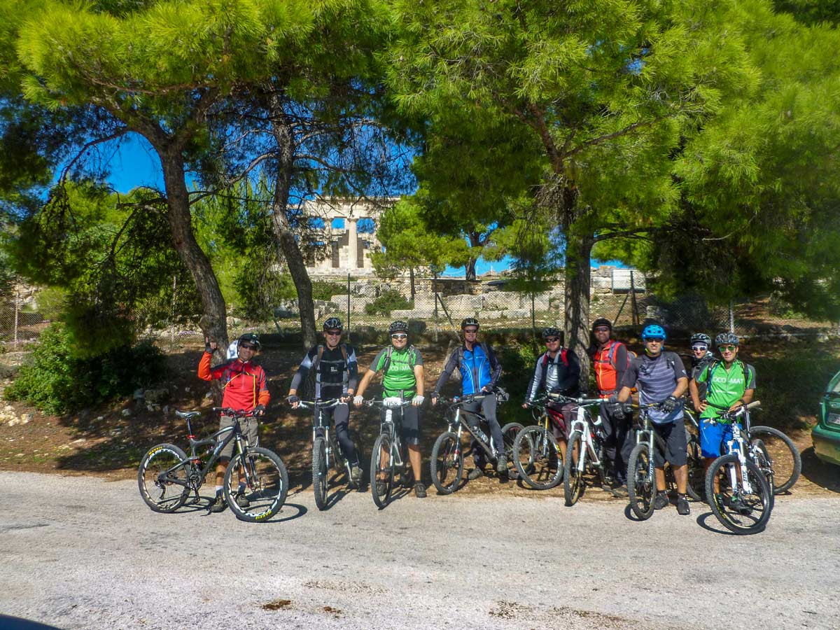 Egina cyclists at Aphaia Cycling tour Athens Poros Egina Greece