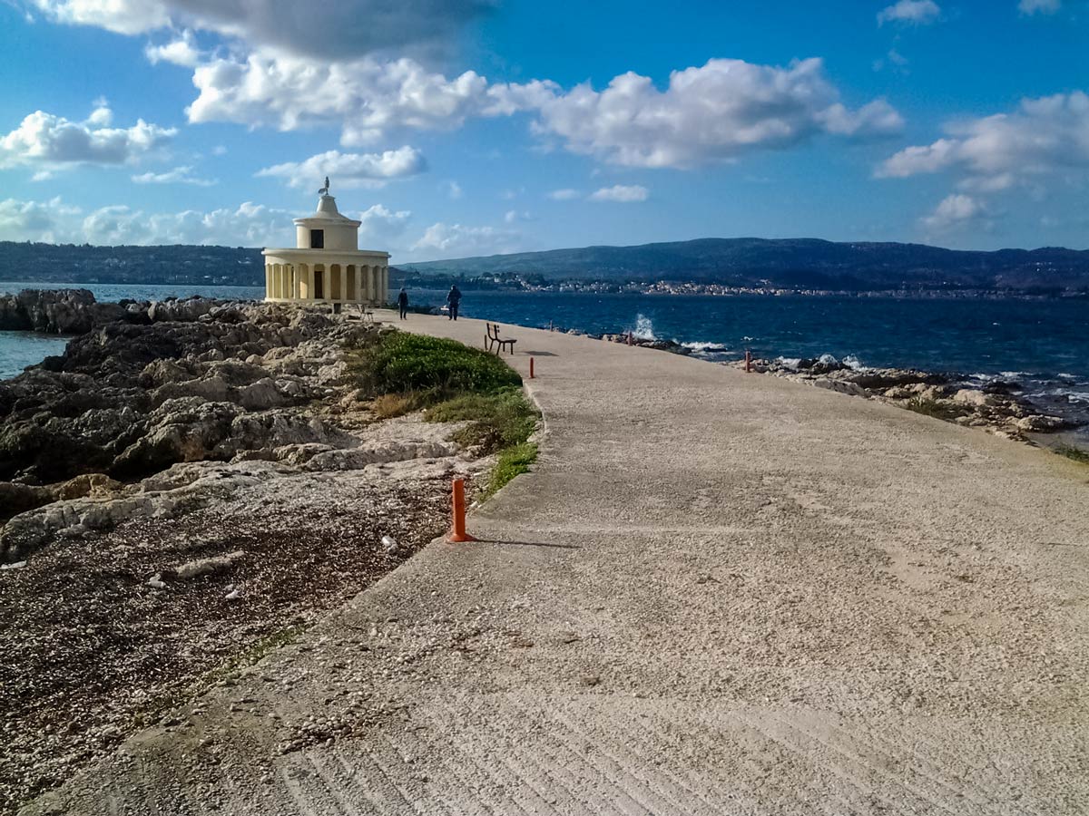 Mediterranean lighthouse pier cycling tour Greece Kefalonia