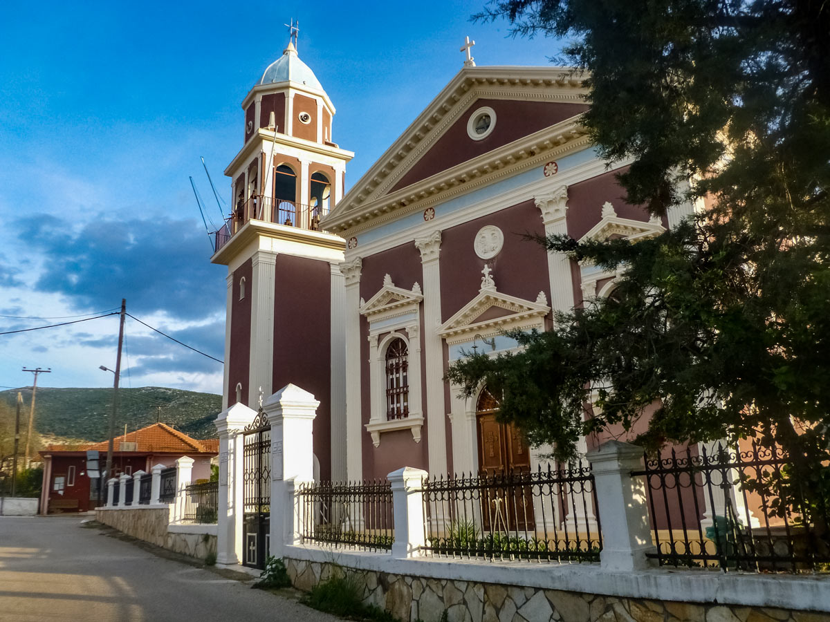 Greek church historic landmark Greece Kefalonia adventure bike tour