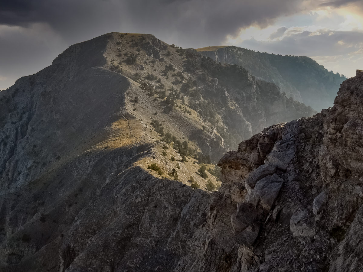 Ridge walk trail hiking Mount Olympos trekking adventure northern Greece