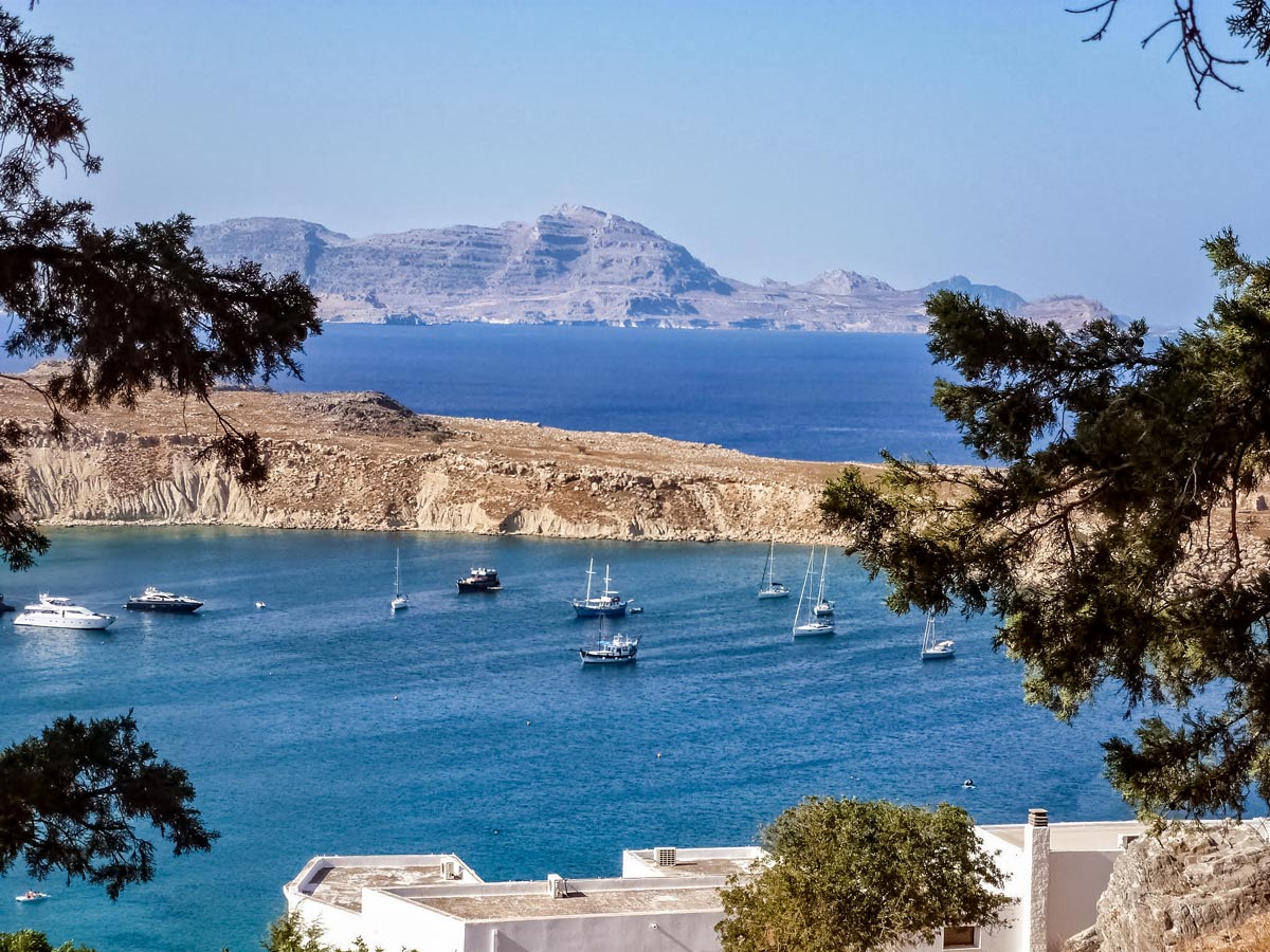 Mediterranean Rhodos Lindos sailboats biking cycling tour Rhodes Greece