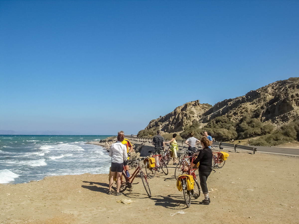 Kamiros Beach biking cycling tour Rhodes Greece