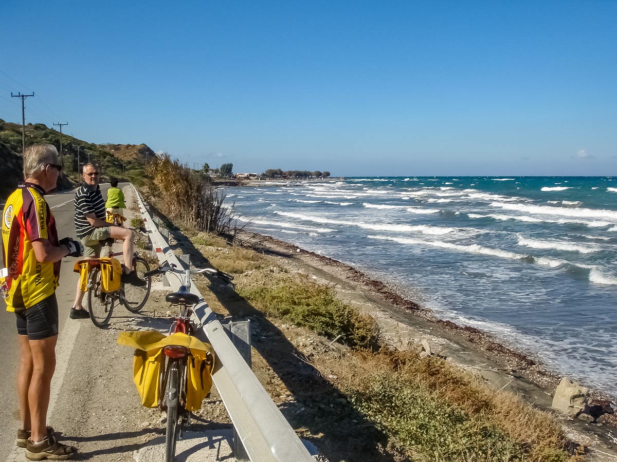 Kamiros Beach mediterranean biking cycling tour Rhodes Greece