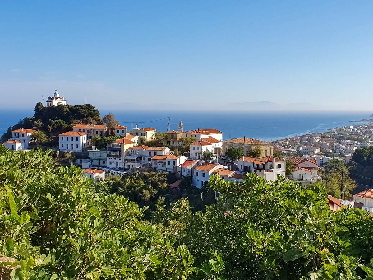 Mediterranean coastal cities Samos Island Greece walking tour